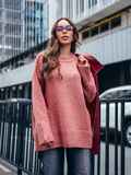 Джемпер свободного кроя пудрового цвета 75827, фото 4