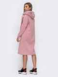 Розовое платье на флисе в стиле oversize с капюшоном 42534, фото 3