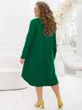 Платье батал с удлиненной спинкой зеленое 58799, фото 4