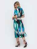 Платье-миди с принтом и расклешенной юбкой чёрное 46817, фото 3