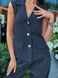 Костюм-двойка чёрного цвета с брюками 69169, фото 3
