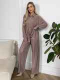 Брючный костюм-двойка коричневого цвета 73193, фото 5
