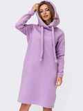 Сиреневое платье на флисе в стиле oversize с капюшоном 55485, фото 3