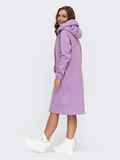 Сиреневое платье на флисе в стиле oversize с капюшоном 55485, фото 5